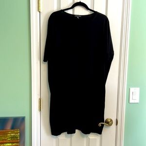 Eileen Fisher black L tunic/dress viscose -great with leggings and alone